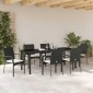 vidaXL Σέτ φαγητού για κήπο 7 τμχ. Μαύρο συνθετικό ρατάν