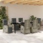 vidaXL Σέτ φαγητού για κήπο 7 τμχ. Γκρι συνθετικό ρατάν