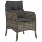 vidaXL Σέτ φαγητού για κήπο 3 τμχ. Γκρι συνθετικό ρατάν