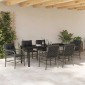 vidaXL Σέτ φαγητού για κήπο 7 τμχ. Γκρι συνθετικό ρατάν