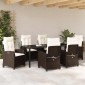 vidaXL Σέτ φαγητού για κήπο 7 τμχ. Καφέ συνθετικό ρατάν