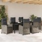 vidaXL Σέτ φαγητού για κήπο 7 τμχ. Γκρι συνθετικό ρατάν
