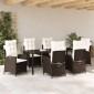 vidaXL Σέτ φαγητού για κήπο 7 τμχ. Καφέ συνθετικό ρατάν