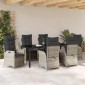 vidaXL Σέτ φαγητού για κήπο 7 τμχ. Ανοιχτό γκρι συνθετικό ρατάν