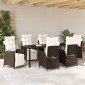 vidaXL Σέτ φαγητού για κήπο 7 τμχ. Καφέ συνθετικό ρατάν