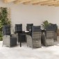 vidaXL Σέτ φαγητού για κήπο 7 τμχ. Γκρι συνθετικό ρατάν