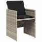 vidaXL Σέτ φαγητού για κήπο 9 τμχ. Ανοιχτό γκρι συνθετικό ρατάν
