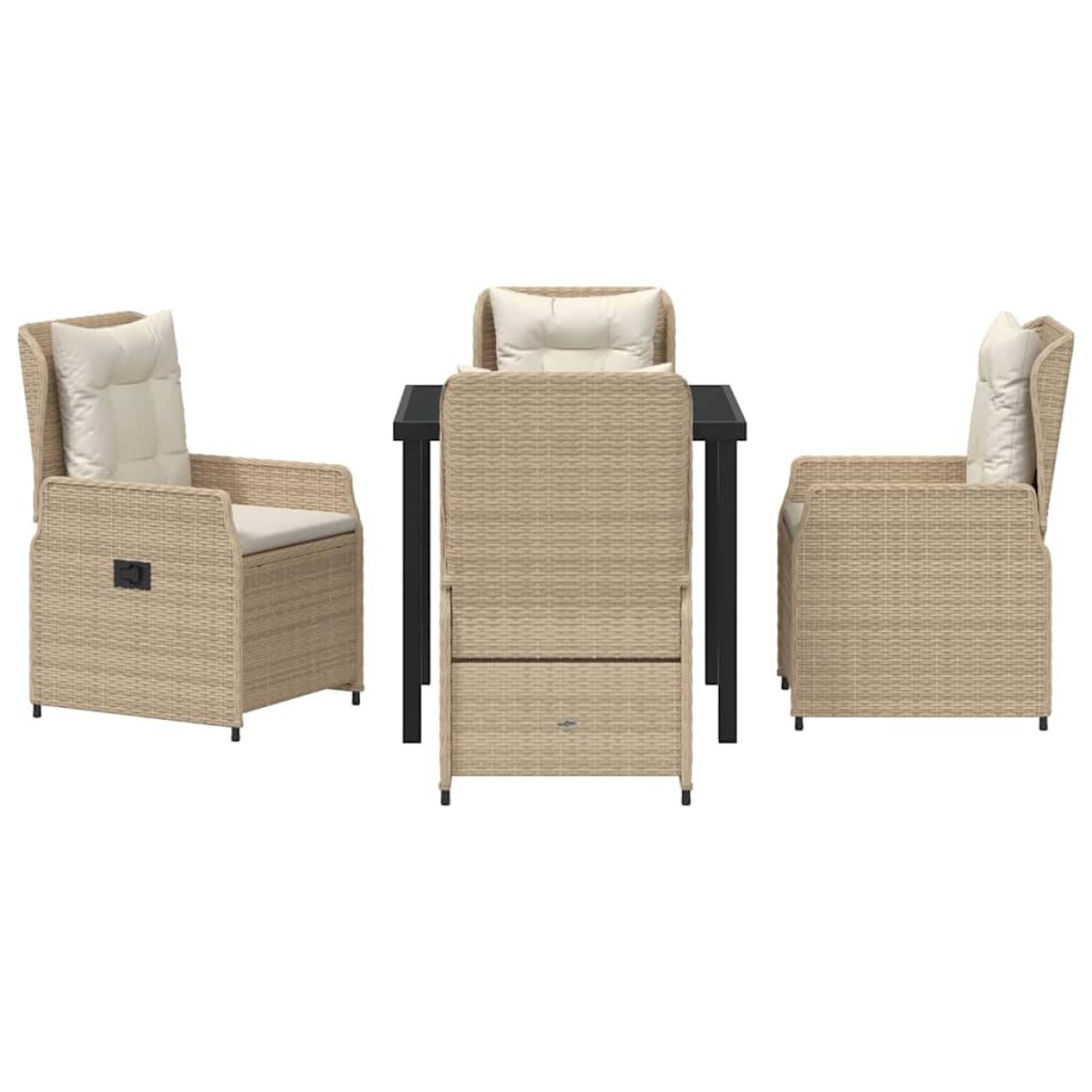 vidaXL Σέτ φαγητού για κήπο 5 τμχ. Μπέζ και Ανοιχτό Γκρι