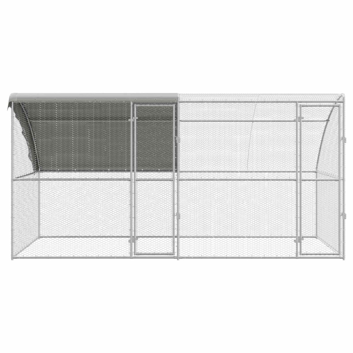 vidaXL Κλουβί για κότες 2 τμχ. Ασημί 400 x 200 x 200 εκ.