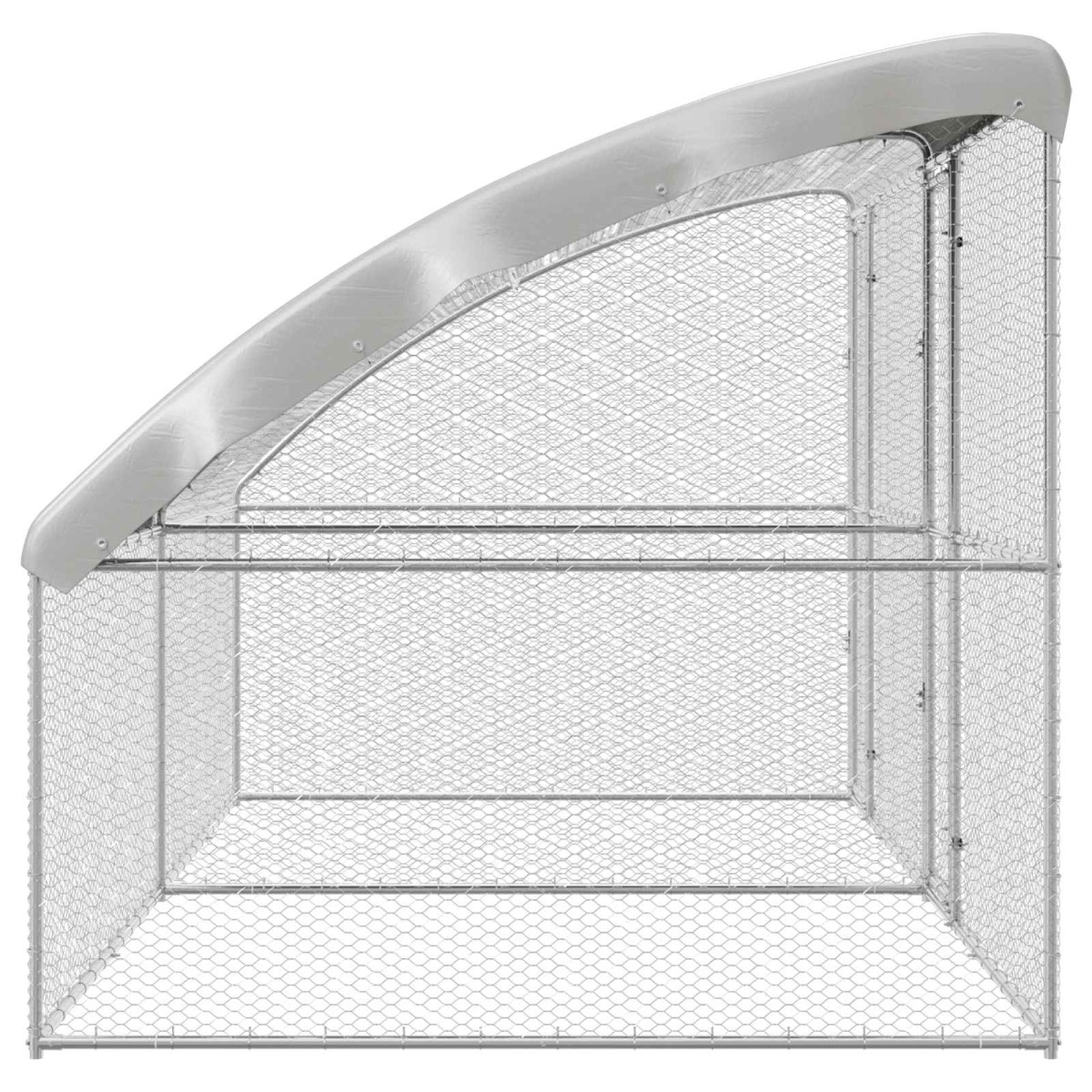 vidaXL Κλουβί για κότες 2 τμχ. Ασημί 400 x 200 x 200 εκ.