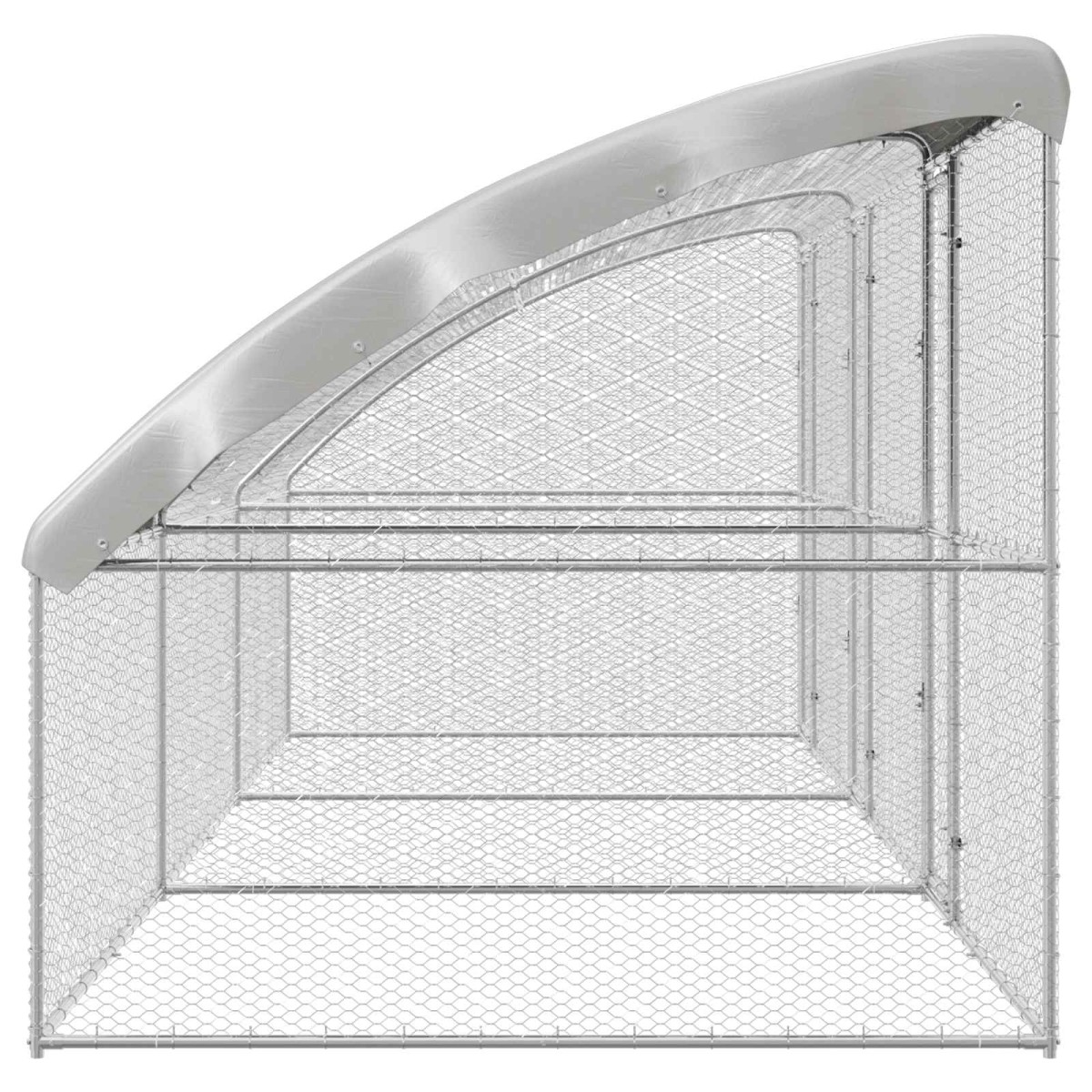 vidaXL Κλουβί για κότες 3 τμχ. Ασημί 600 x 200 x 200 εκ.