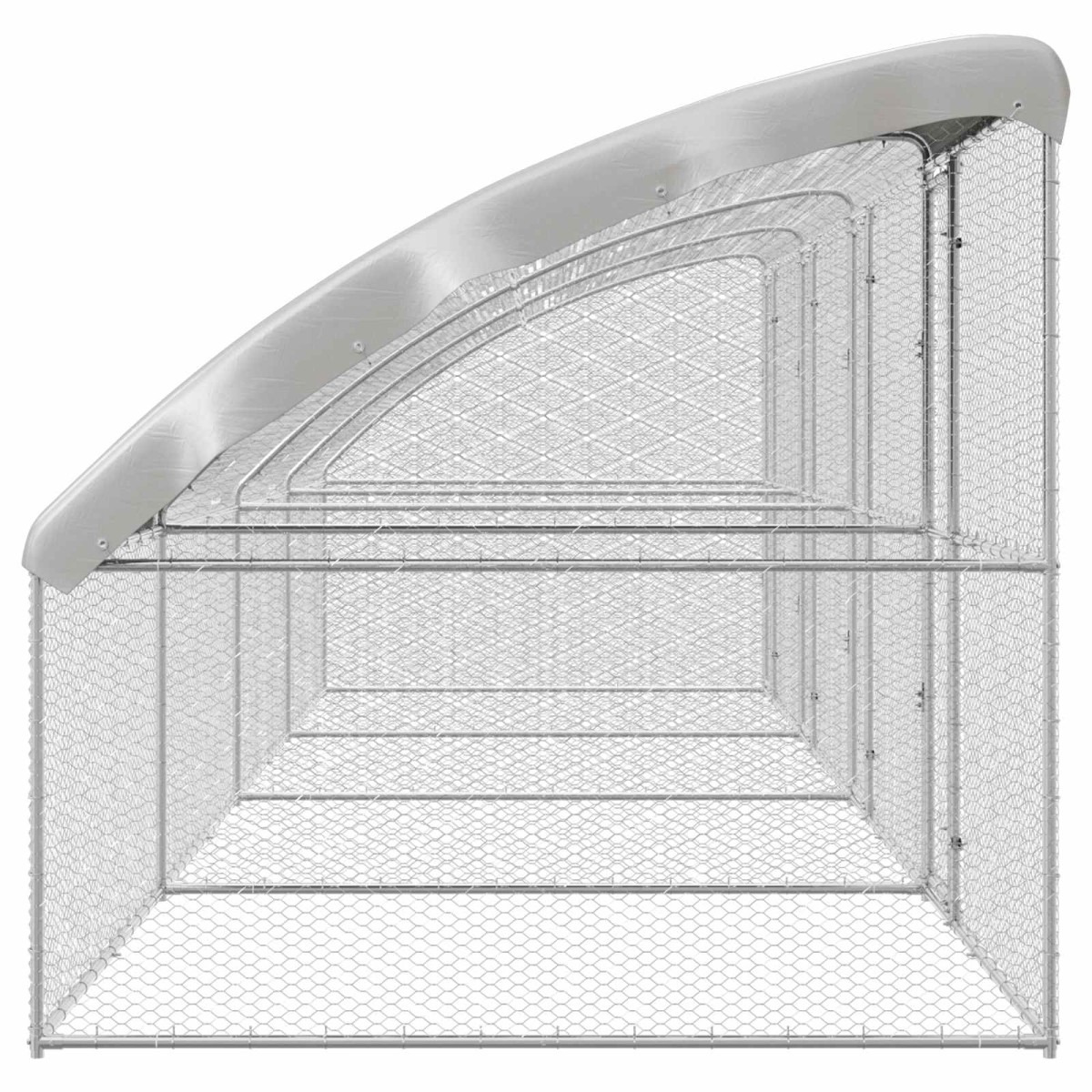 vidaXL Κλουβί για κότες 4 τμχ. Ασημί 800 x 200 x 200 εκ.