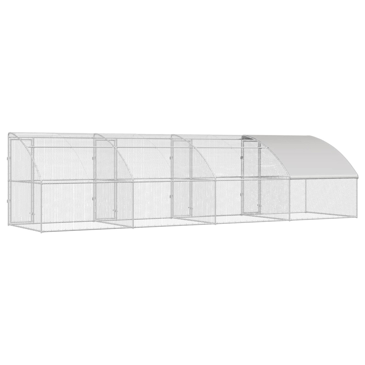 vidaXL Κλουβί για κότες 4 τμχ. Ασημί 800 x 200 x 200 εκ.