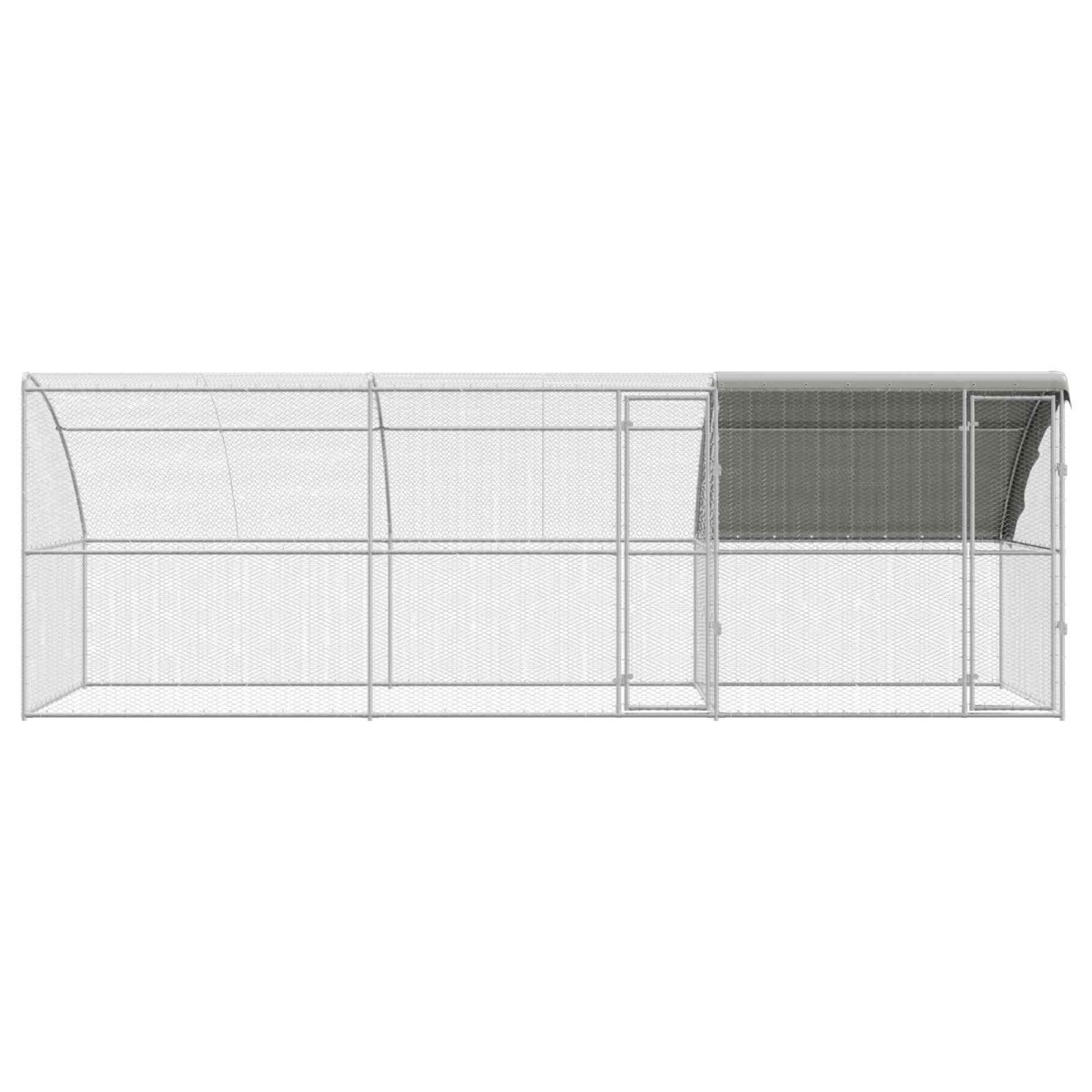 vidaXL Κλουβί για κότες 3 τμχ. Ασημί 600 x 200 x 200 εκ.