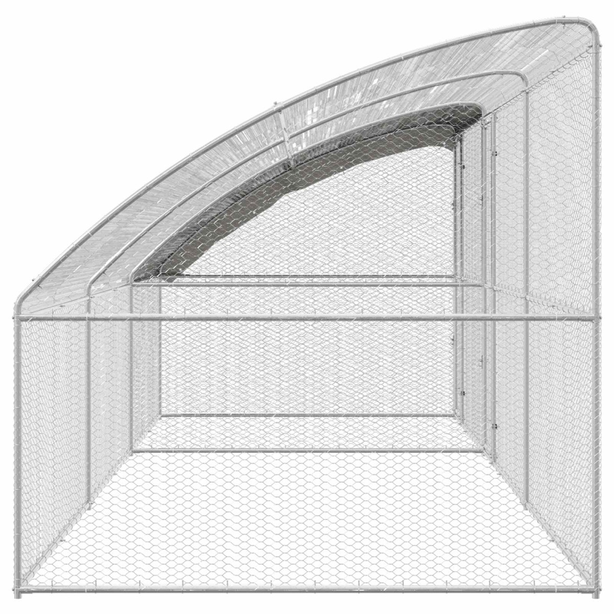 vidaXL Κλουβί για κότες 3 τμχ. Ασημί 600 x 200 x 200 εκ.