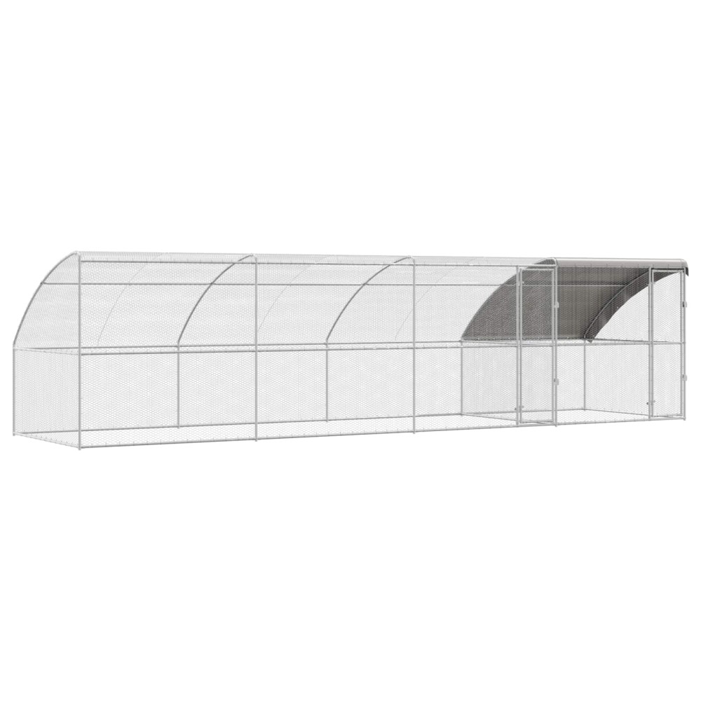 vidaXL Κλουβί για κότες 4 τμχ. Ασημί 800 x 200 x 200 εκ.
