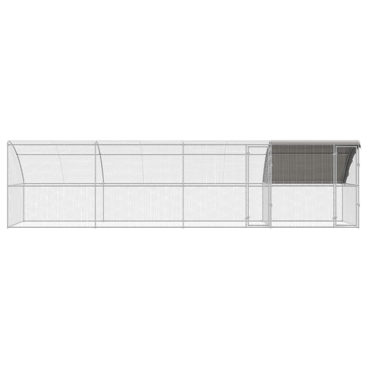 vidaXL Κλουβί για κότες 4 τμχ. Ασημί 800 x 200 x 200 εκ.