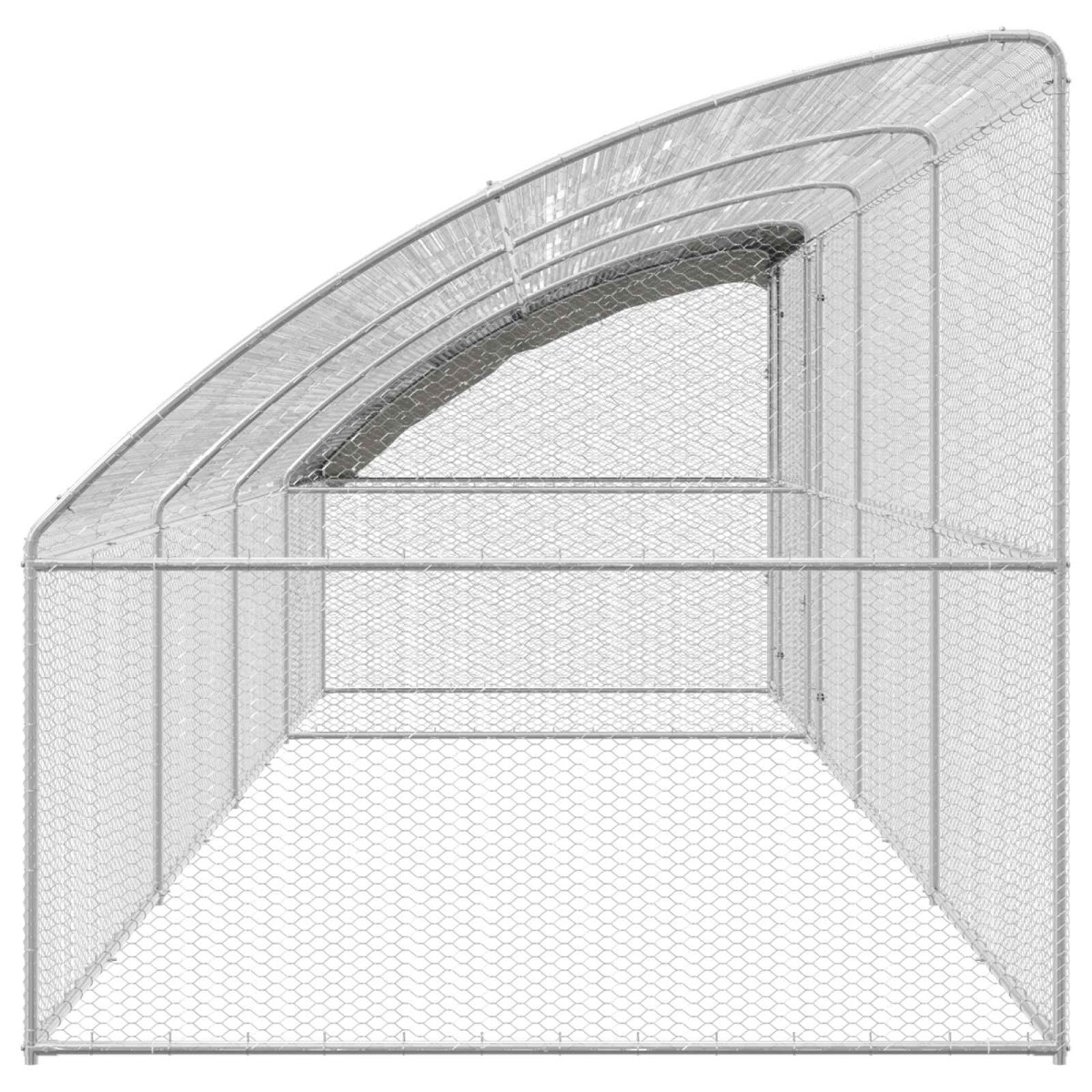 vidaXL Κλουβί για κότες 4 τμχ. Ασημί 800 x 200 x 200 εκ.