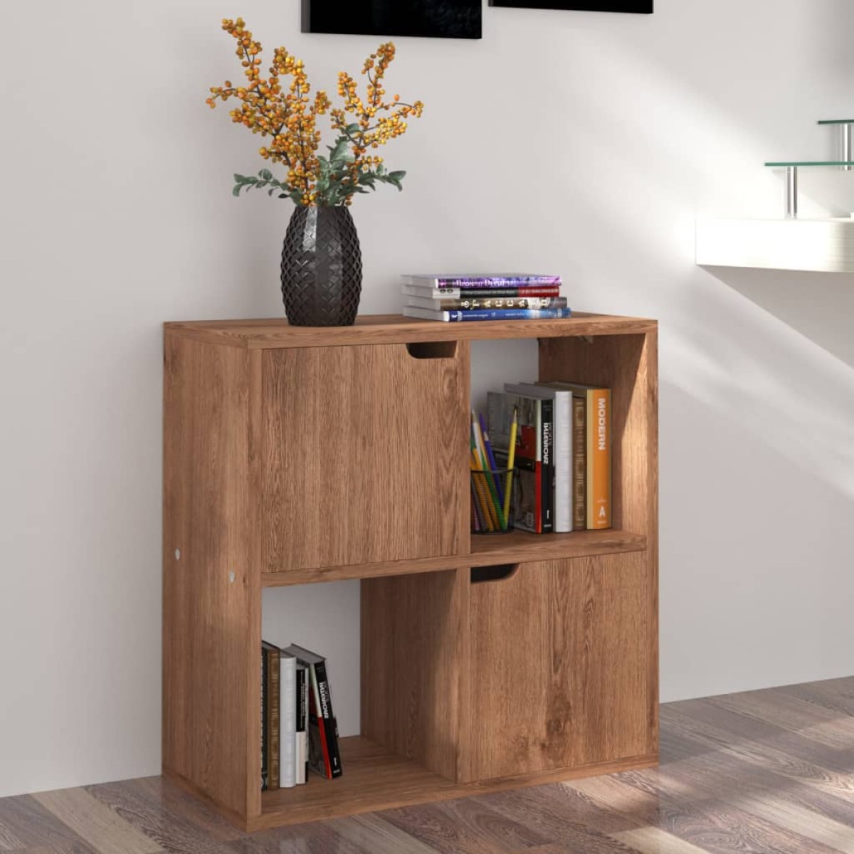 vidaXL Βιβλιοθήκη Χρώμα Καφέ Δρυς 60 x 27,5 x 59,5 εκ. από Μοριοσανίδα