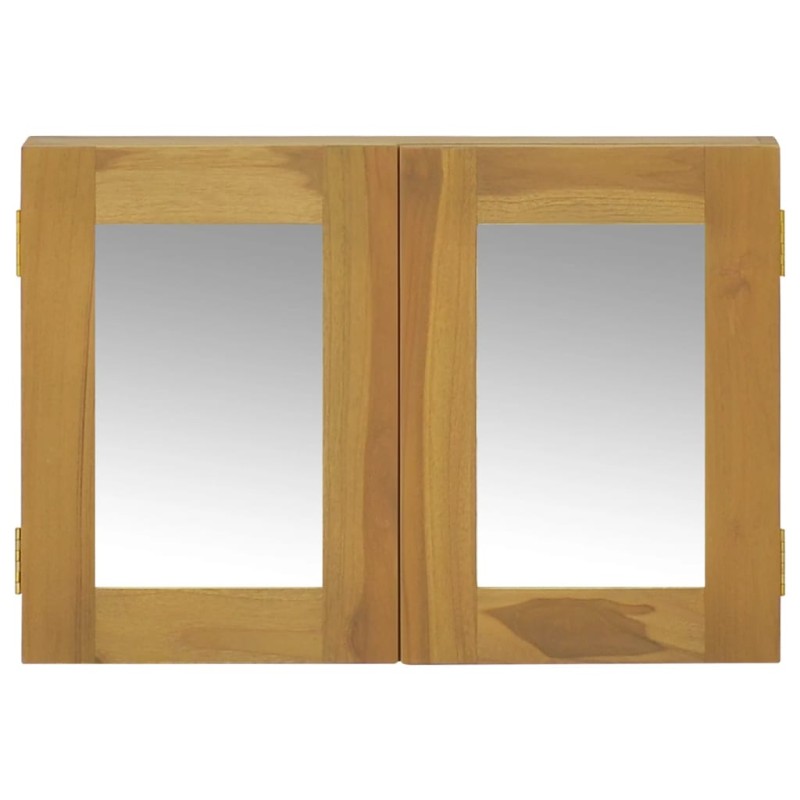 vidaXL Ντουλάπι Καθρέφτη 60 x 10 x 40 εκ. από Μασίφ Ξύλο Teak