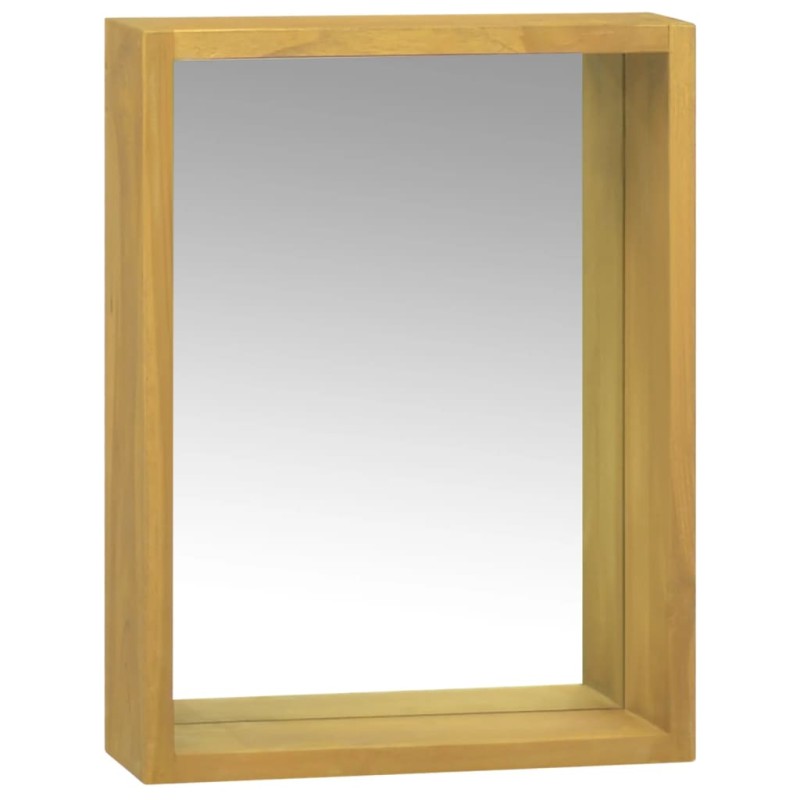 vidaXL Ντουλάπι Καθρέφτη 30 x 10 x 40 εκ. από Μασίφ Ξύλο Teak
