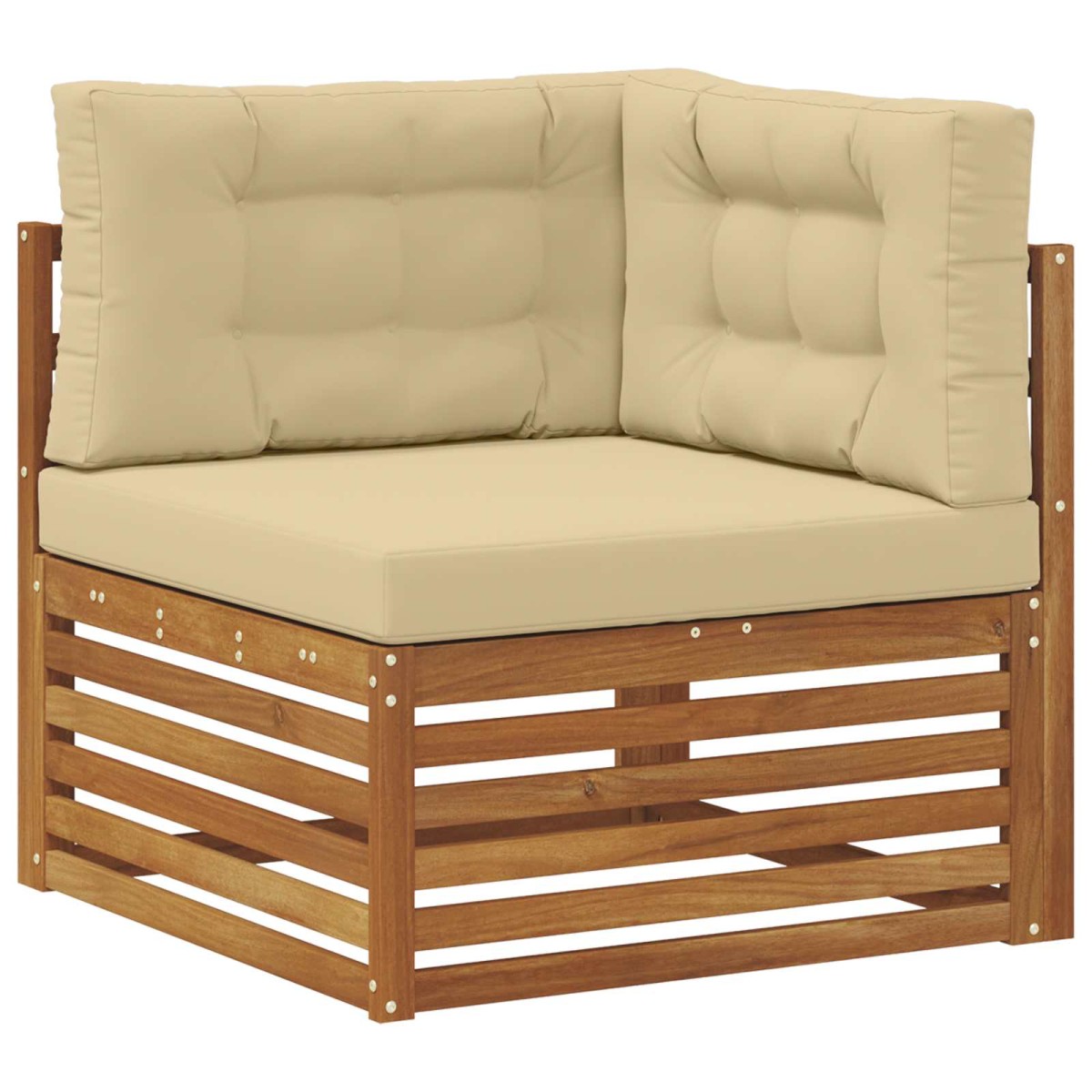 vidaXL Σειρά Καναπέ Εξωτερικού 4 τμχ. Φυσικό και Μπεζ Πολυεστέρας