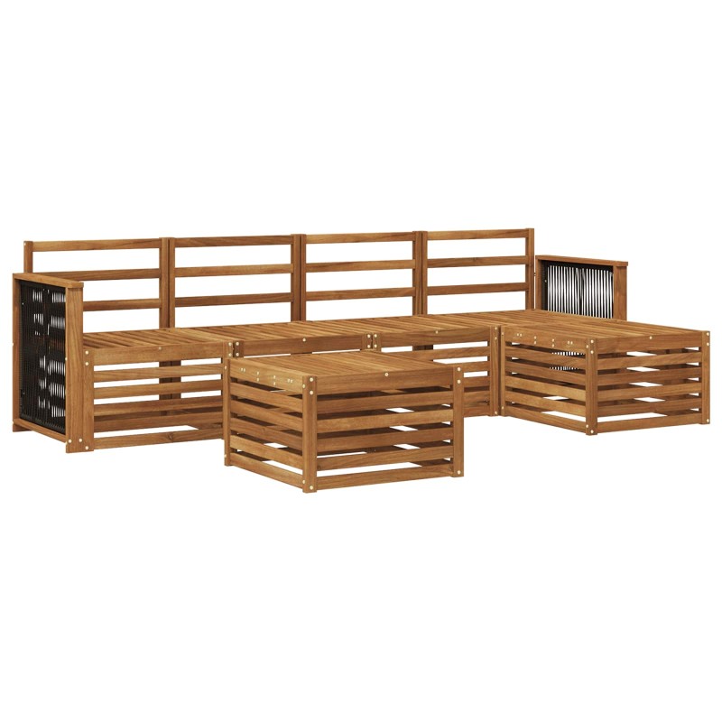 vidaXL Σειρά Καναπέ Εξωτερικού 6 τμχ. Φυσικό