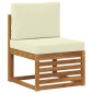 vidaXL Σειρά Καναπέ Εξωτερικού 5 τμχ. Φυσικό και Κρέμα Πολυεστέρας