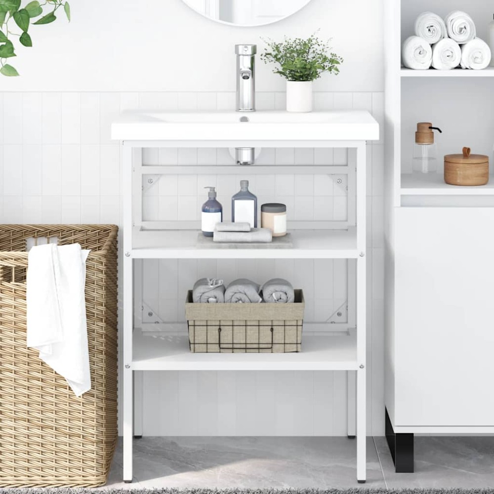 vidaXL Έπιπλο Μπάνιου Λευκό 59 x 38 x 83 εκ. Σιδερένιο