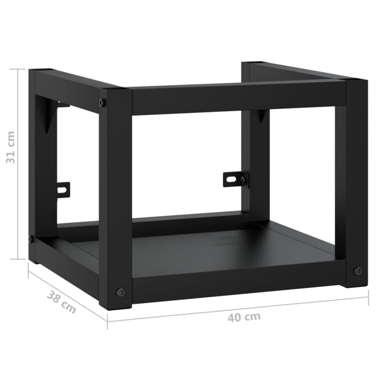 vidaXL Έπιπλο Μπάνιου Επιτοίχιο Μαύρο 40 x 38 x 31 εκ. Σιδερένιο