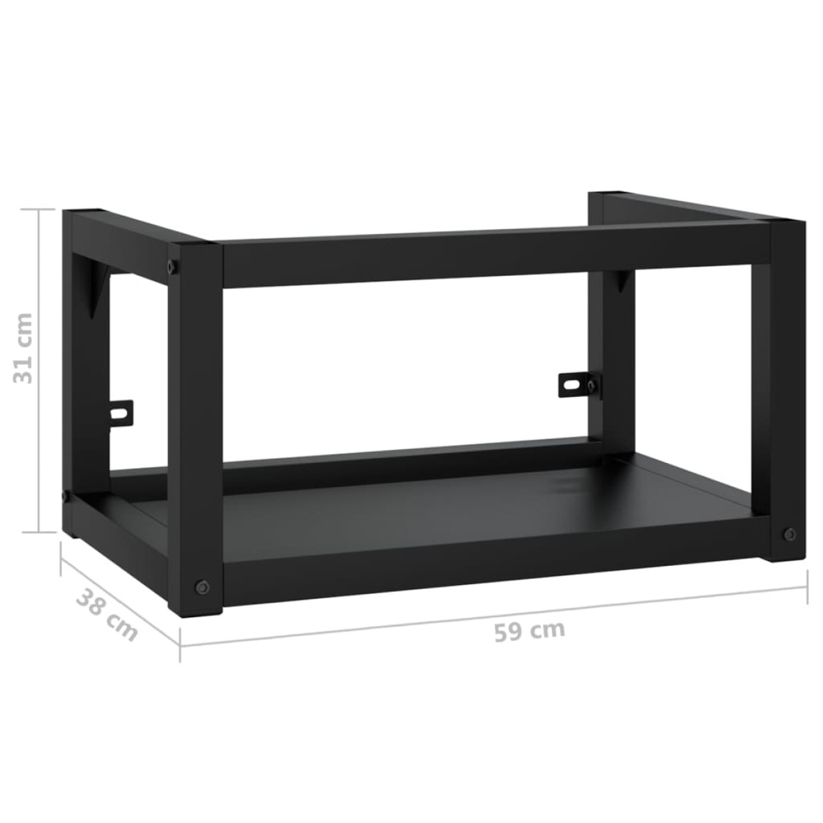 vidaXL Έπιπλο Μπάνιου Επιτοίχιο Μαύρο 59 x 38 x 31 εκ. Σιδερένιο