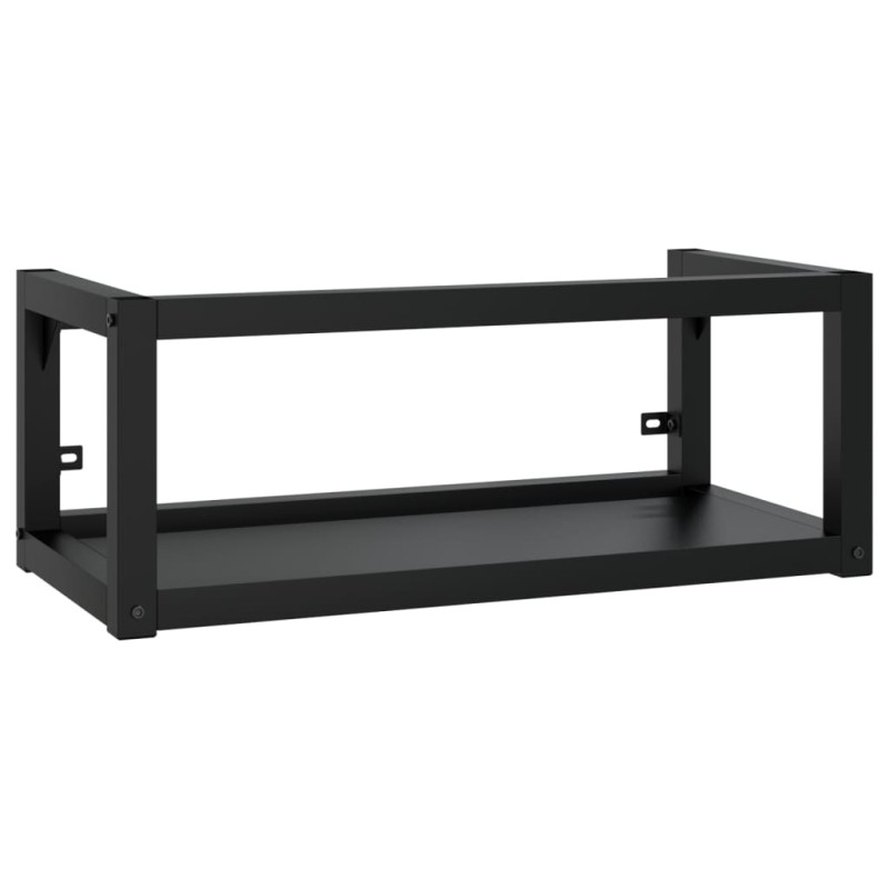 vidaXL Έπιπλο Μπάνιου Επιτοίχιο Μαύρο 79 x 38 x 31 εκ. Σιδερένιο