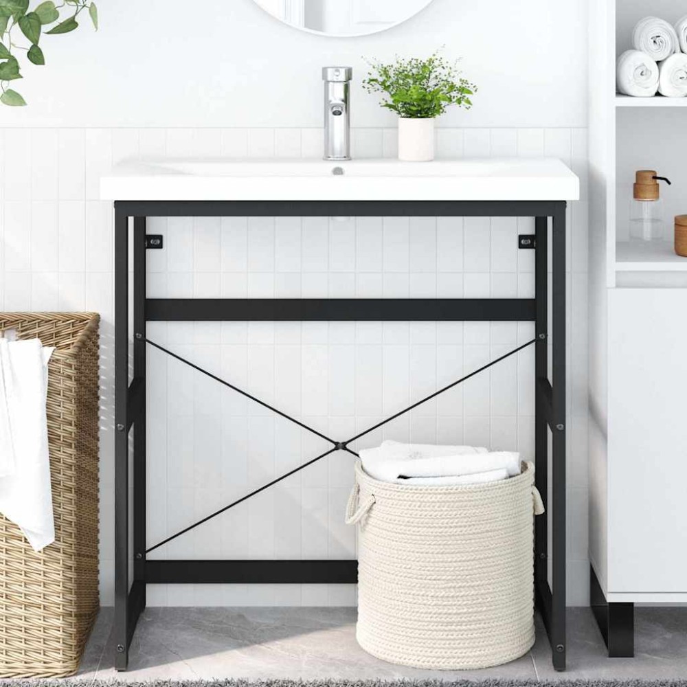 vidaXL Έπιπλο Μπάνιου Μαύρο 79 x 38 x 83 εκ. Σιδερένιο