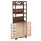 vidaXL Ντουλάπι Βιτρίνα Σκούρο Καφέ 46x24x140 εκ. Μασίφ Ξύλο Παυλώνιας