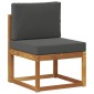 vidaXL Σειρά Καναπέ Εξωτερικού 4 τμχ. Φυσικό και Ανθρακί Πολυεστέρας