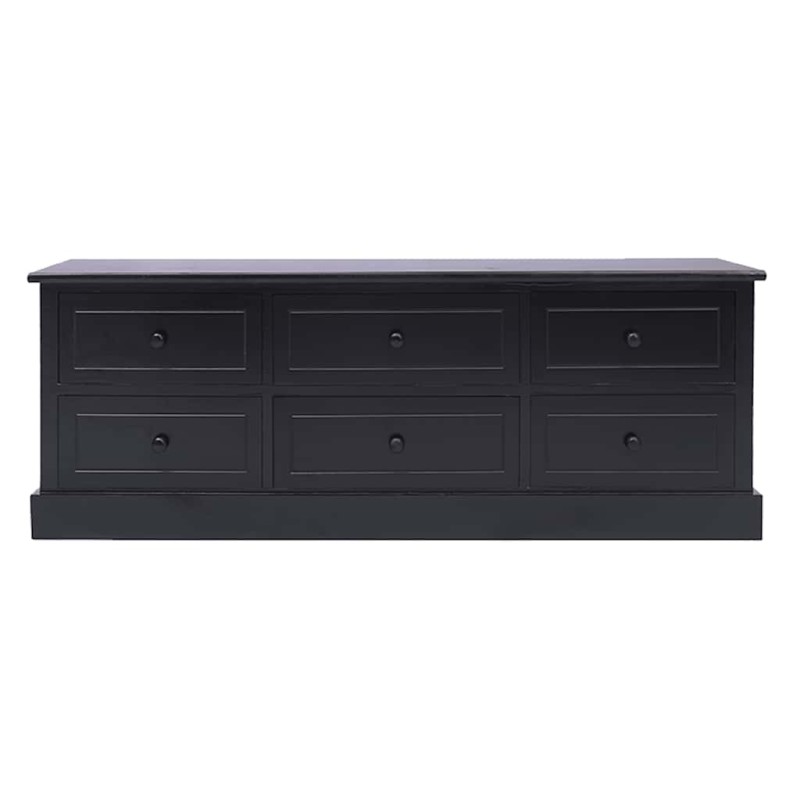 vidaXL Έπιπλο Τηλεόρασης Μαύρο 108x30x40 εκ. από Μασίφ Ξύλο Παυλώνιας