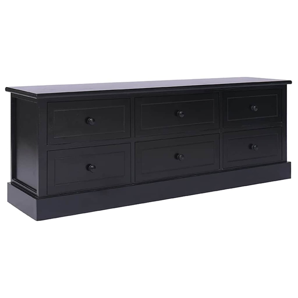 vidaXL Έπιπλο Τηλεόρασης Μαύρο 108x30x40 εκ. από Μασίφ Ξύλο Παυλώνιας