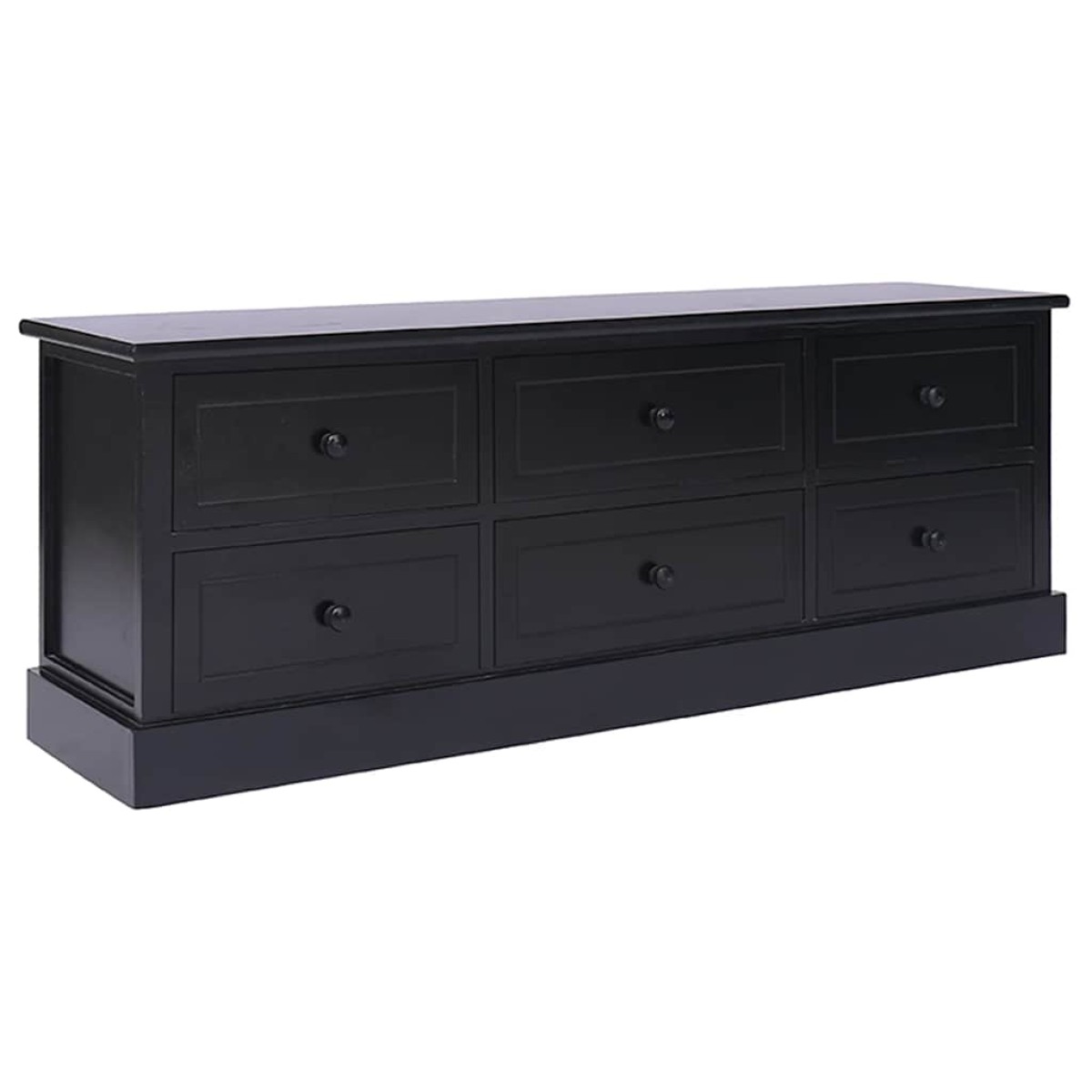 vidaXL Έπιπλο Τηλεόρασης Μαύρο 108x30x40 εκ. από Μασίφ Ξύλο Παυλώνιας