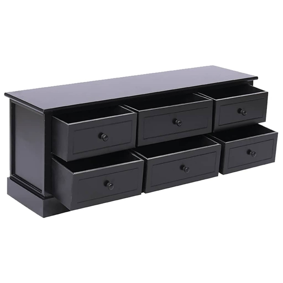 vidaXL Έπιπλο Τηλεόρασης Μαύρο 108x30x40 εκ. από Μασίφ Ξύλο Παυλώνιας
