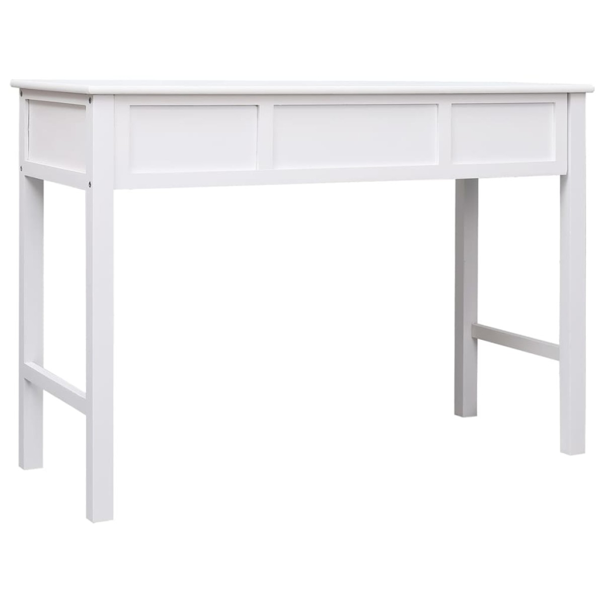 vidaXL Γραφείο Λευκό 108 x 45 x 76 εκ. από Μασίφ Ξύλο Παυλώνιας