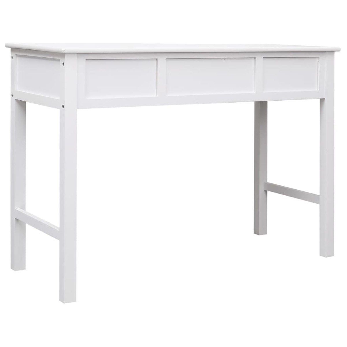 vidaXL Γραφείο Λευκό 108 x 45 x 76 εκ. από Μασίφ Ξύλο Παυλώνιας