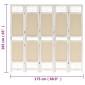 vidaXL Διαχωριστικό Δωματίου με 5 Πάνελ Κρεμ 175 x 165 εκ. Υφασμάτινο