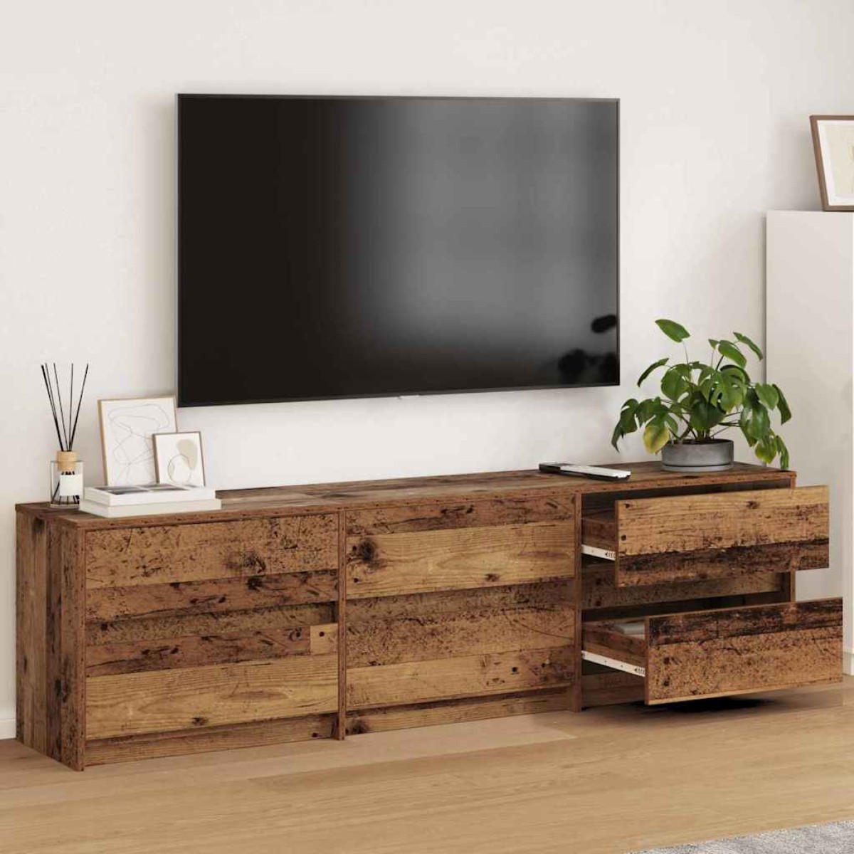 vidaXL Μονάδες TV 180 x 34 x 50 εκ Παλιό Ξύλο Επεξεργασμένο Ξύλο