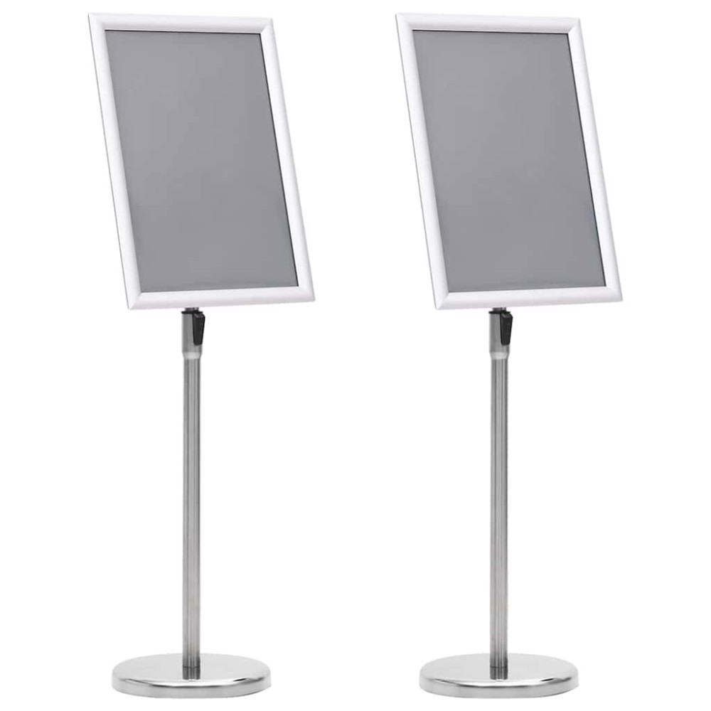 vidaXL Βάσεις Αφισών 2 τμχ. Ασημί 45 x 32,7 x 108 εκ. Αλουμίνιο