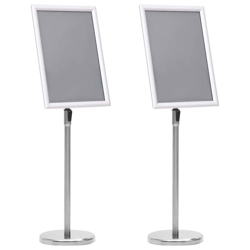 vidaXL Βάσεις Αφισών 2 τμχ. Ασημί 45 x 32,7 x 108 εκ. Αλουμίνιο