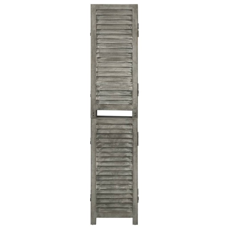 vidaXL Διαχωριστικό Δωματίου με 6 Πάνελ Γκρι 214 x 166 εκ. Μασίφ Ξύλο
