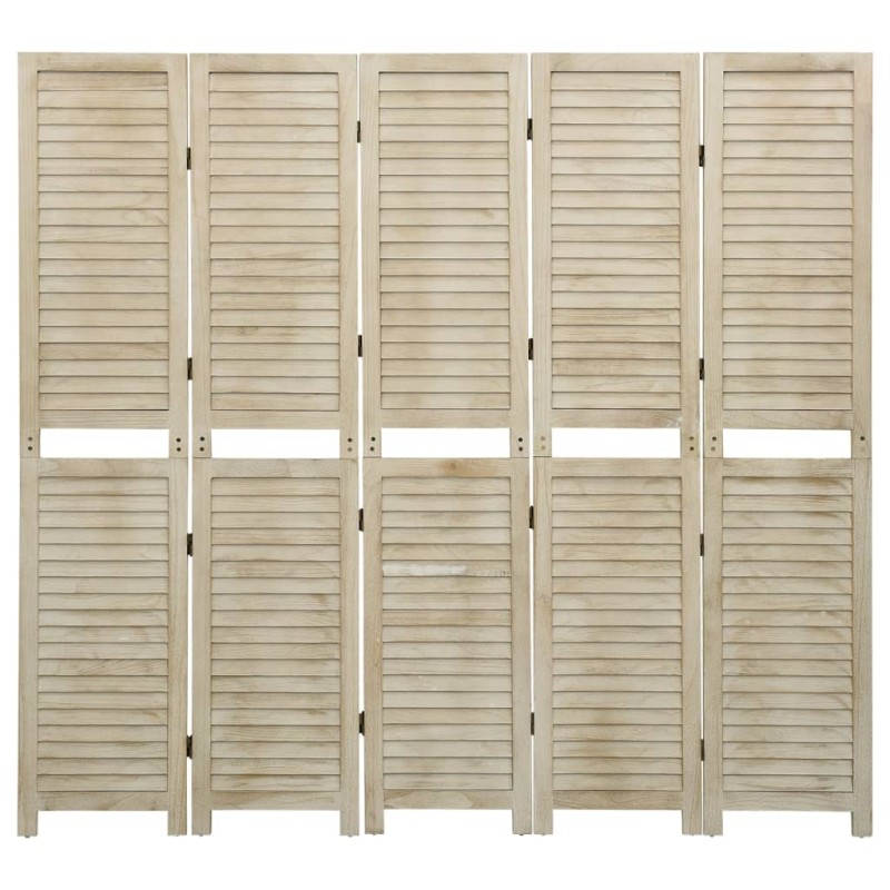 vidaXL Διαχωριστικό Χώρου με 5 Πάνελ 175x165 εκ. Μασίφ Ξύλο Παυλώνιας