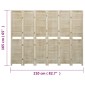 vidaXL Διαχωριστικό Χώρου με 6 Πάνελ 210x165 εκ. Μασίφ Ξύλο Παυλώνιας