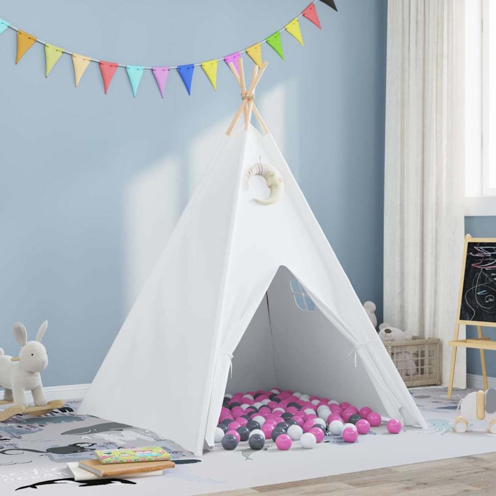 vidaXL Σκηνίτσα Teepee Λευκό 120 x 120 x 150 cm
