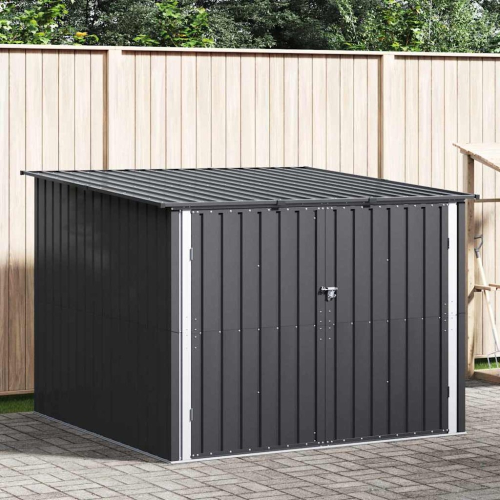 vidaXL Αποθήκη Ποδηλάτου 3 pcs Ανθρακί 216 x 207 x 158 εκ. Μέταλλο